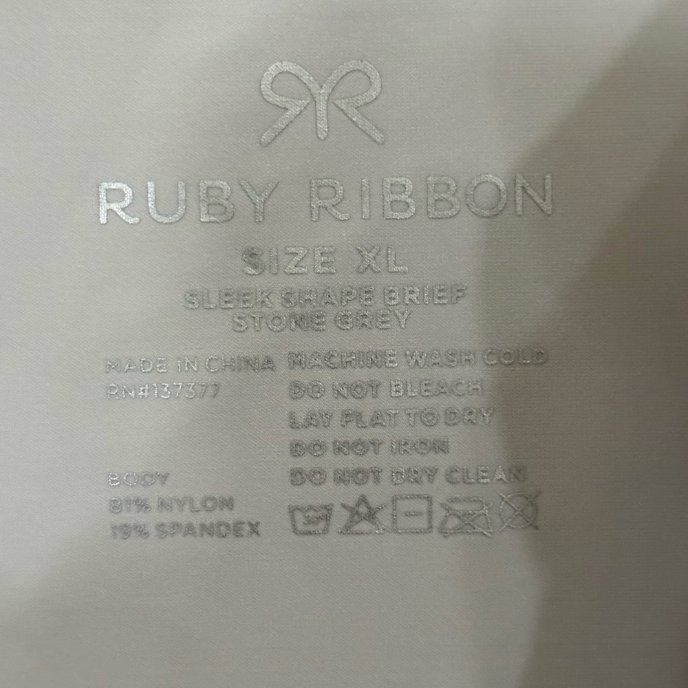 Ruby Ribbon Sleek Shape Brief in Stone Grey XL - Picture 3 of 4
